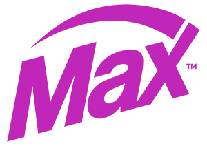 Max Logo purple holding page